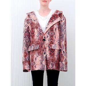 House of Sunny Pink Python Snake Print Oversized Slouchy Jacket Blazer Size‎ 2